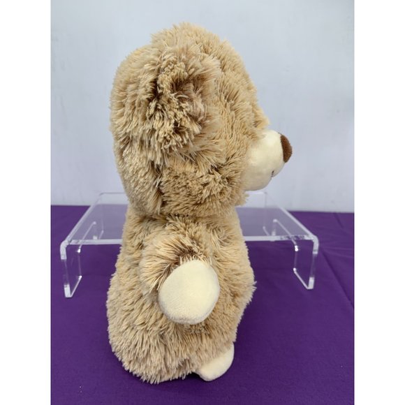 Spark Imagine 10 Inch Creamy Tan Brown Bear, rattle Fluffy Embroidered Eyes Crin - Picture 4 of 11